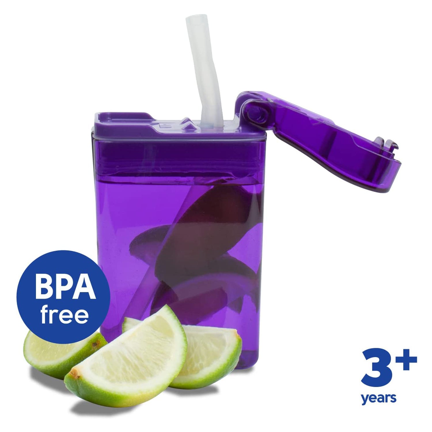 Kitchen Innovations Refillable Drink In The Box Anti-Leak BPA Free Purple 8 Oz