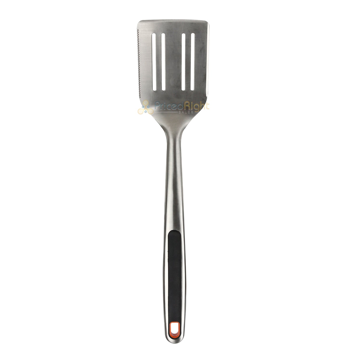 Mr Bar-B-Q Premium Spatula Stainless Steel W/ Serrated Edge & Rubber Grip 17 In