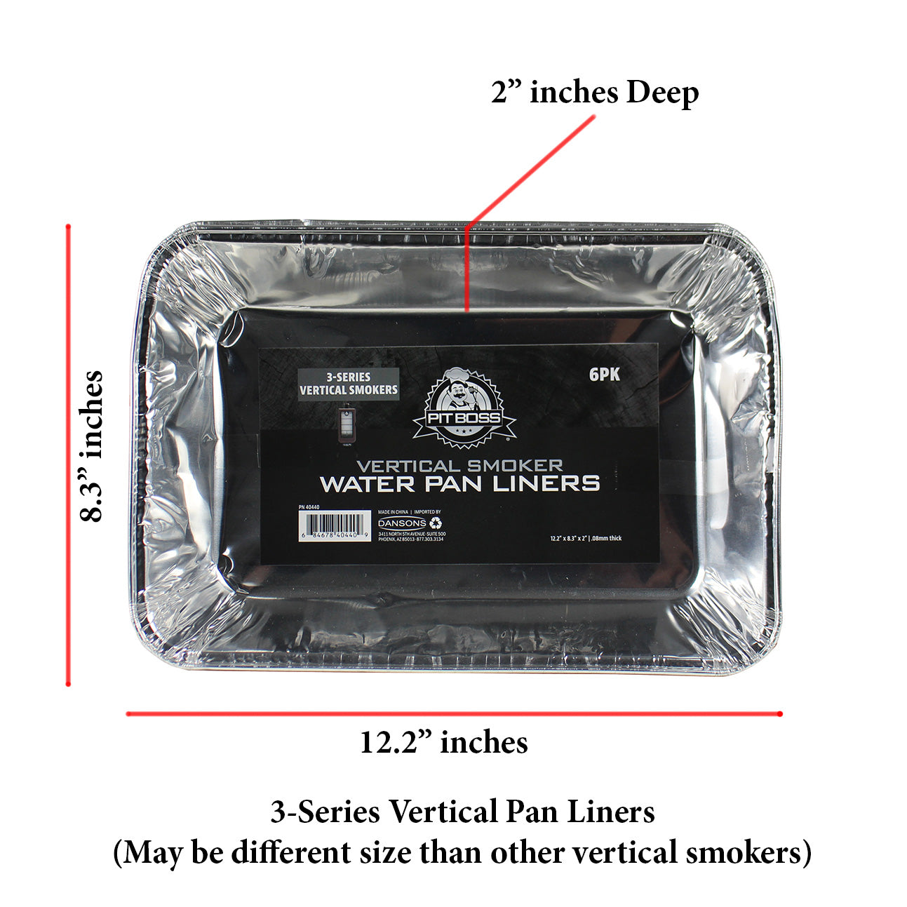 Pit Boss Foil Vertical Smoker Water Pan Liners 3 Series Pellet Smoker 6pk 40440
