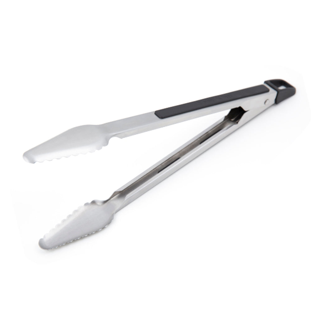 Broil King 12" Baron Tongs Stainless Steel Double Scalloped Tips Soft Grip 64036