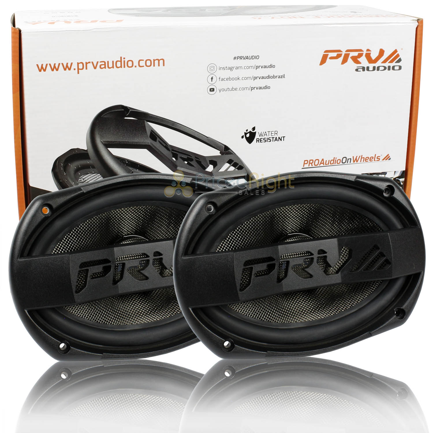 PRV Audio 6 x 9" Mid Range Loudspeakers Water Resistant Pair 69MR500CF-NDY-4