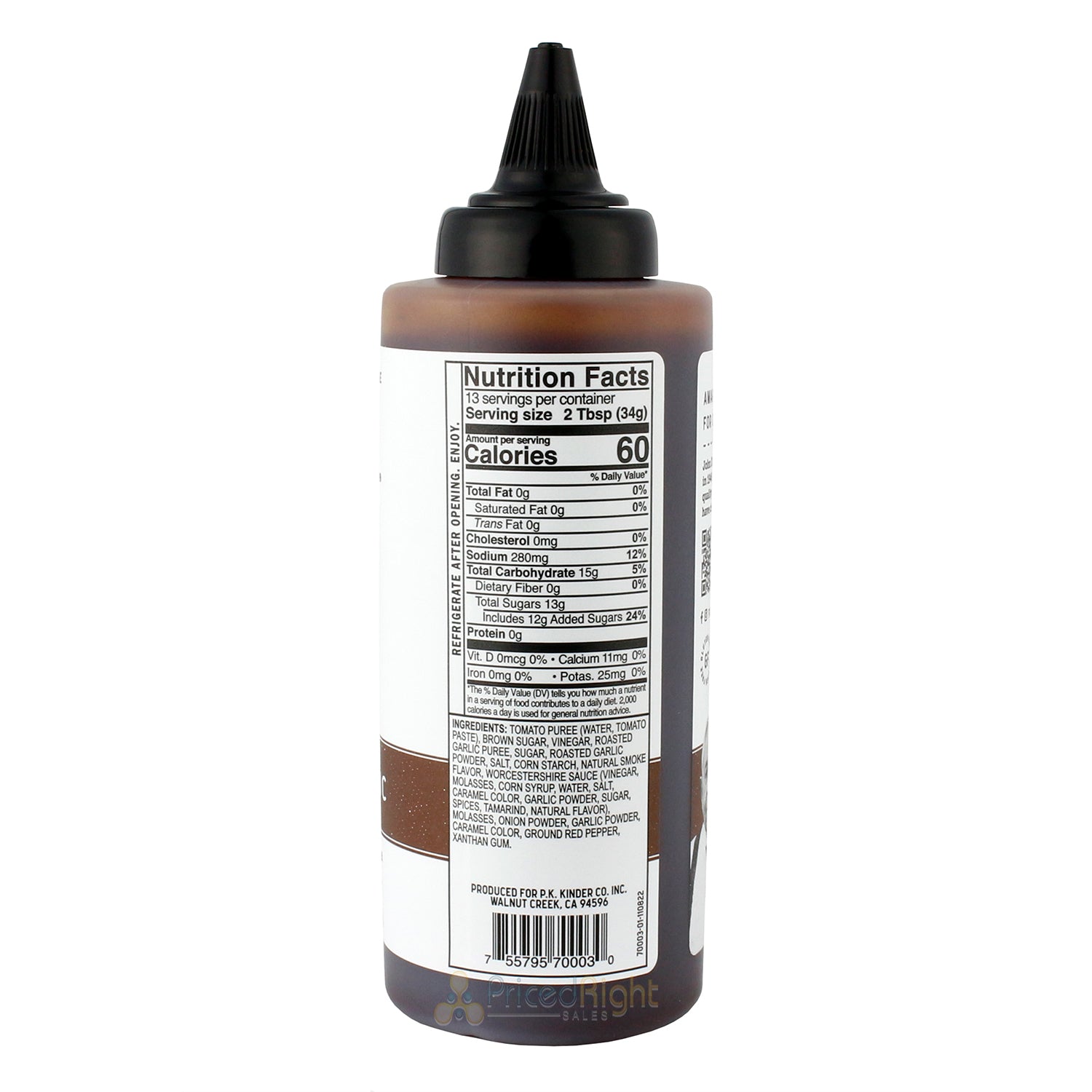 Kinder's Roasted Garlic BBQ Sauce Premium Handcrafted Gluten Free No HFCS 15.5oz