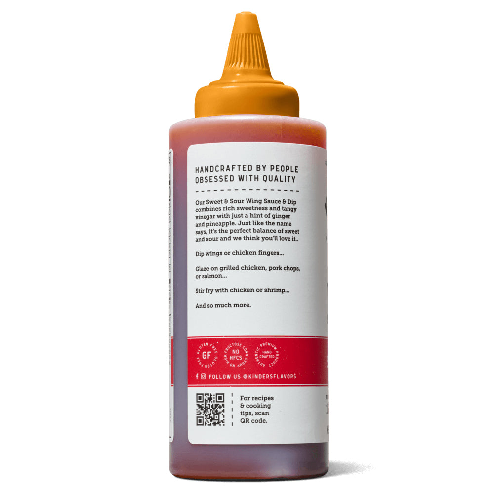 Kinders Sweet & Sour Wing Sauce 16.9 Oz Gluten Free No HFCS 70062