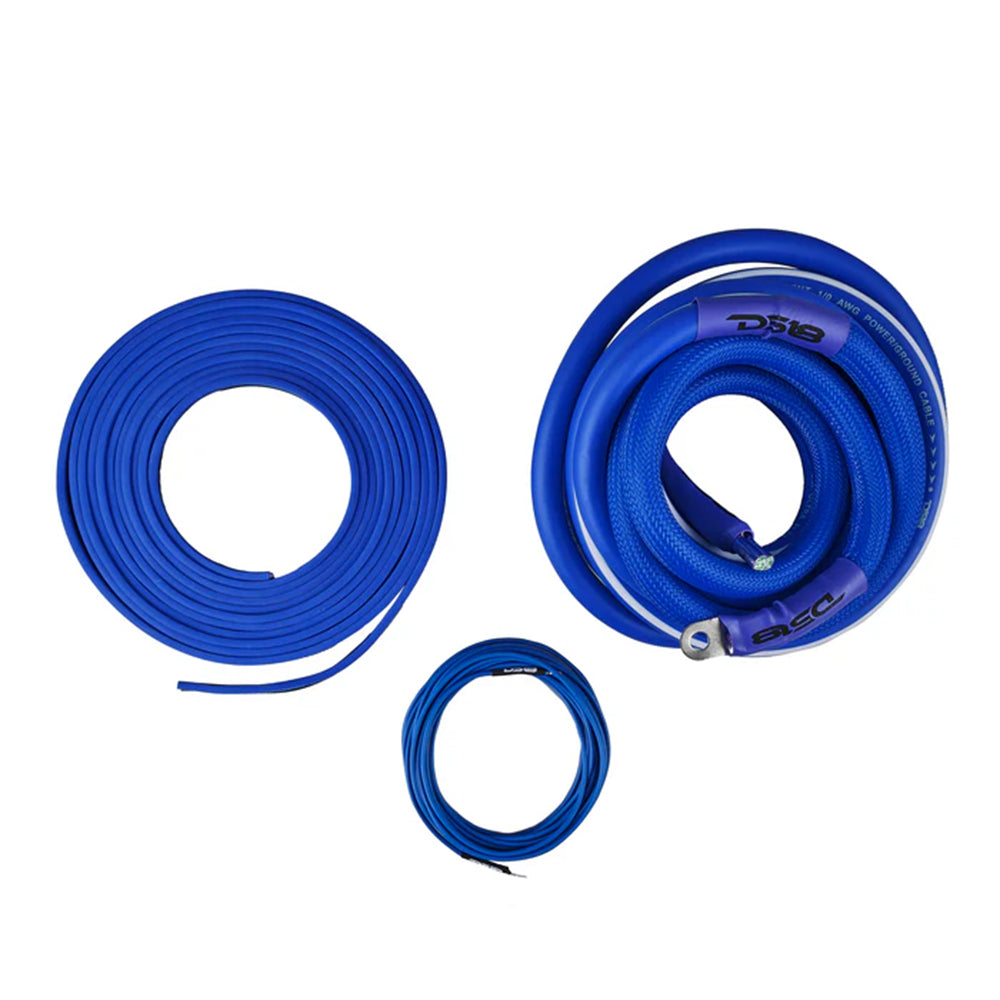 DS18 Amplifier Wiring Installation Kit 0 Gauge CCA 3500W RMS Blue AKIT0.BL