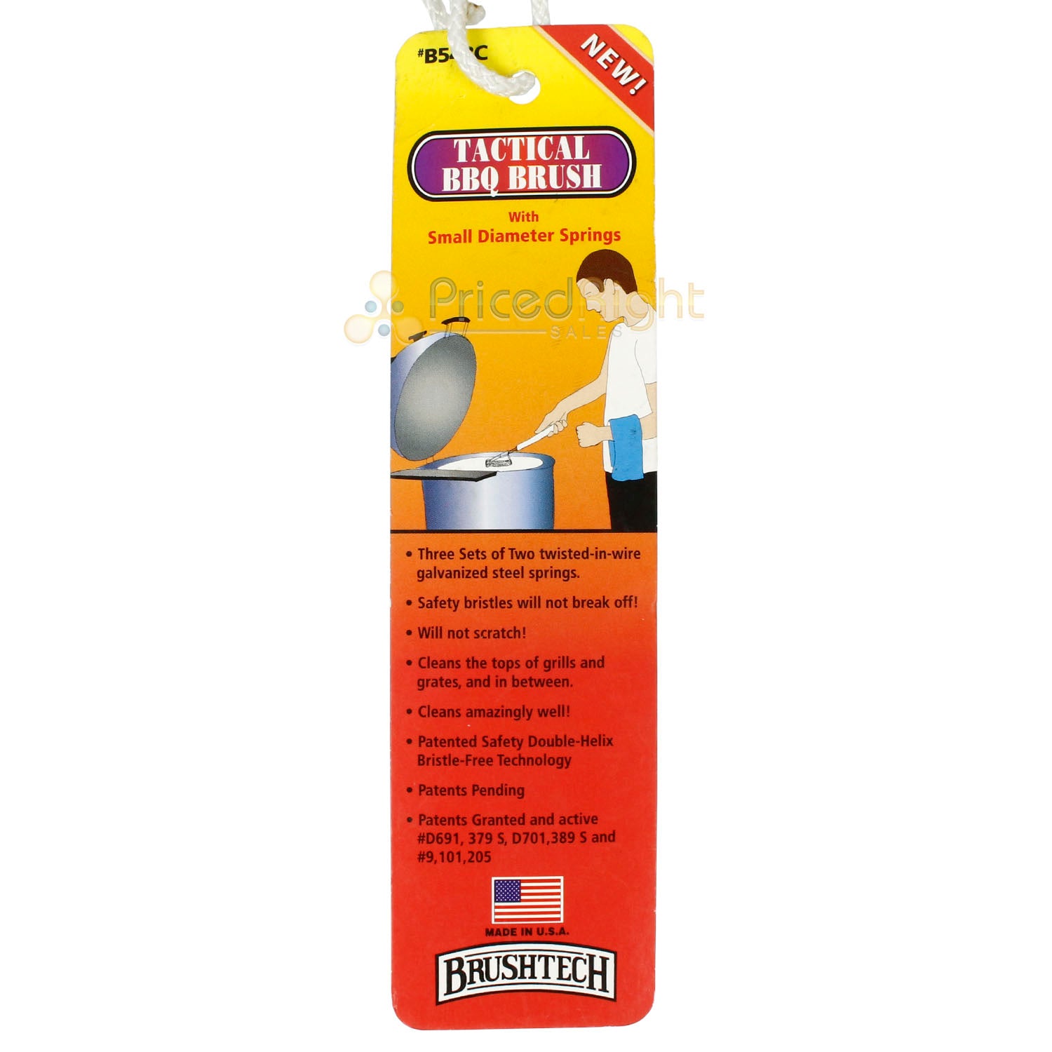 BrushTech Tactical BBQ Brush Double Helix Bristle Free Small Diameter Springs