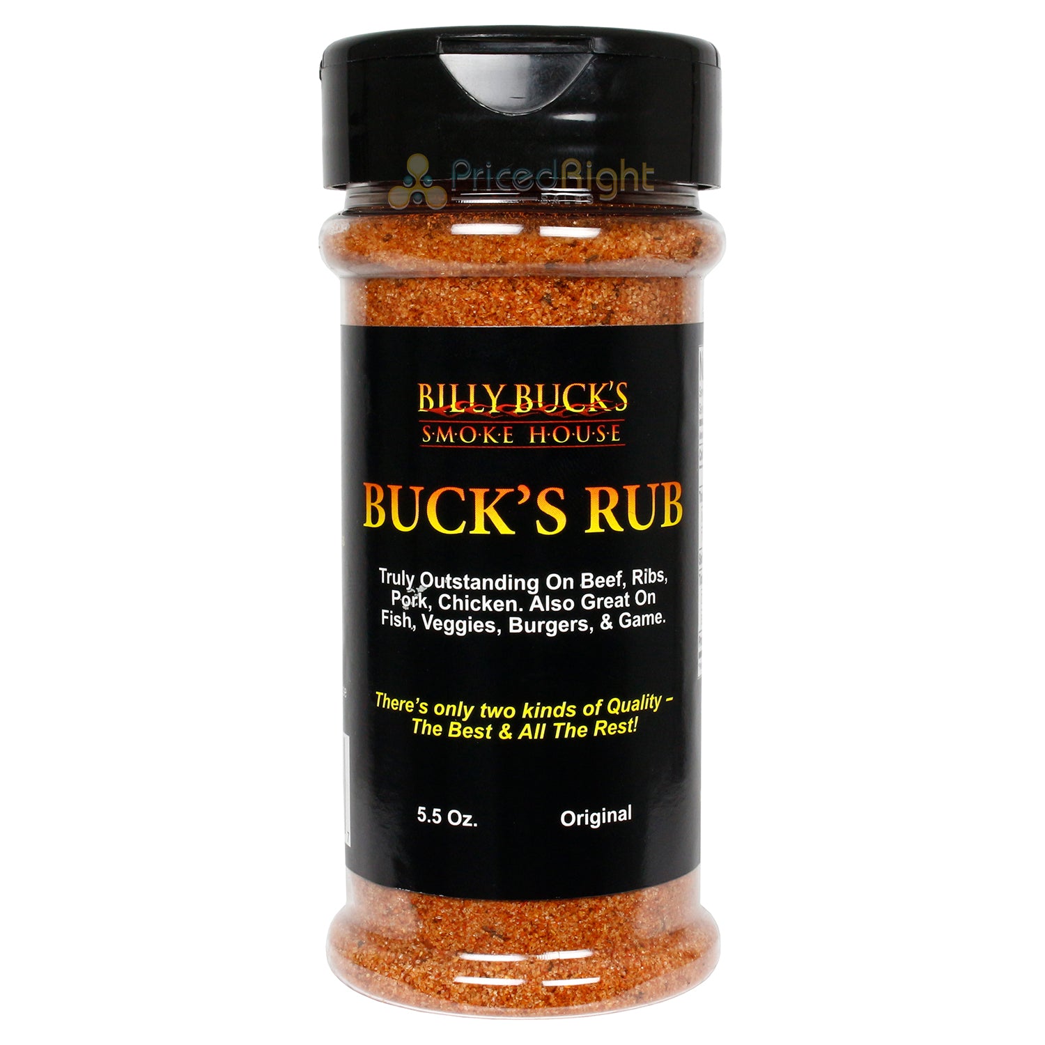 Billy Buck's Smokehouse Original Buck's Rub Beef Ribs Pork Chicken 5.5 Ounce