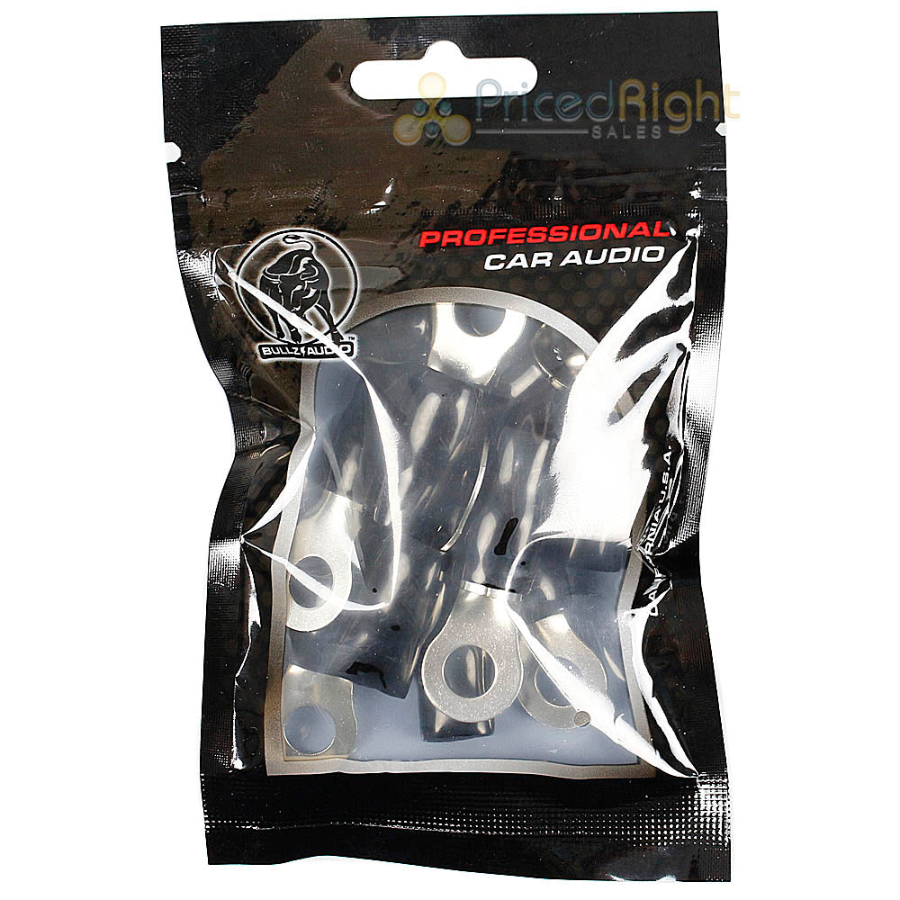 Bullz Audio 10 Pack 4 Gauge Ring Terminal 5/16" Hole Nickle Plated Black BRT4B