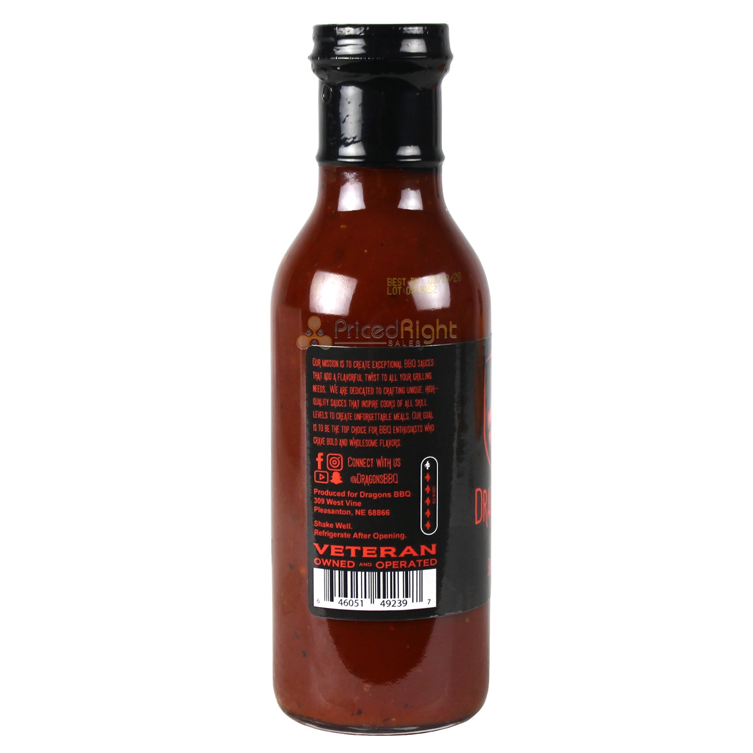 Dragons BBQ F'In Hot Barbecue Sauce 12 oz Habanero Pepper High Heat Bold Smoky