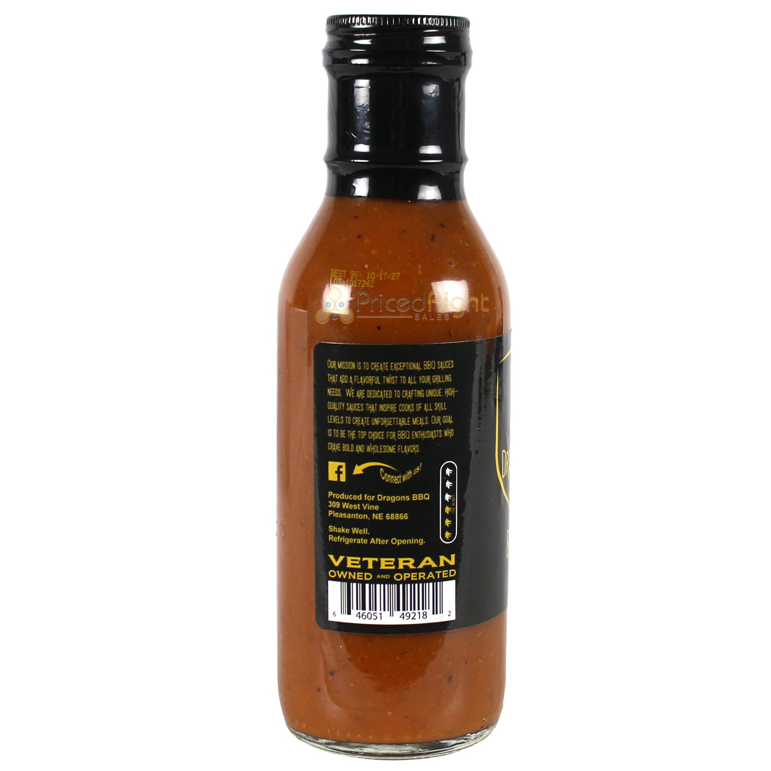 Dragons BBQ Mustard Man Barbecue Sauce Tangy Spicy 12 Oz Bottle Medium Heat