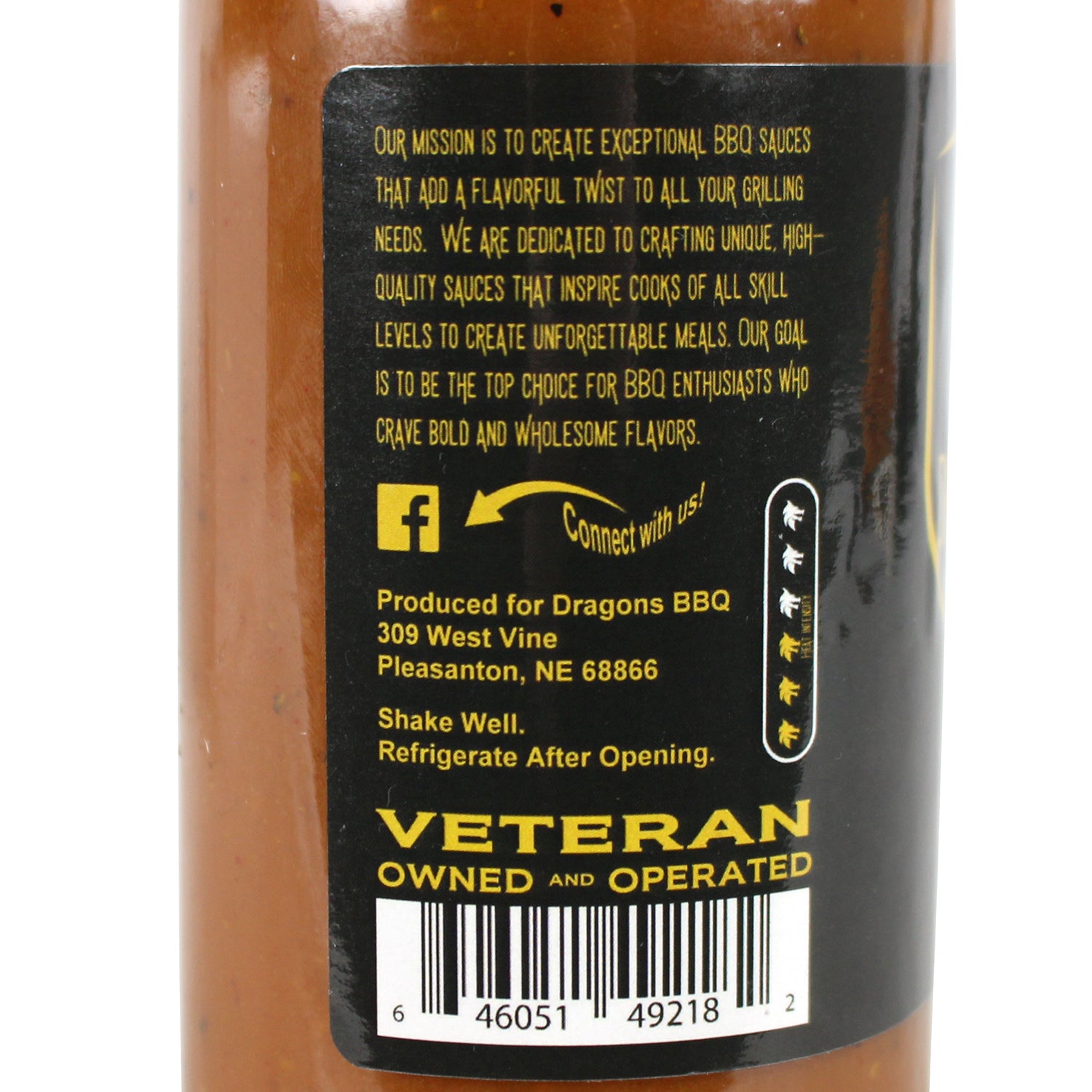 Dragons BBQ Mustard Man Barbecue Sauce Tangy Spicy 12 Oz Bottle Medium Heat
