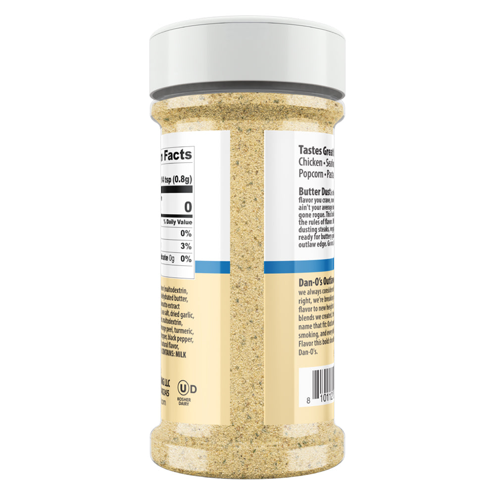 Dan-O's Outlaw Butter Dust 6.9 Oz Garlic Onion 0 Calories DBD69