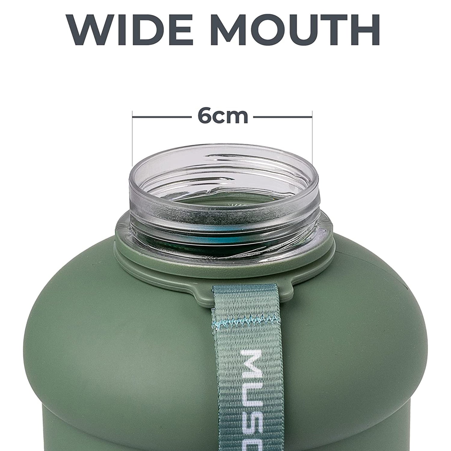 Muscle Pound Half Gallon Jug Covered Straw Lid With Sleeve BPA Free 75oz Green