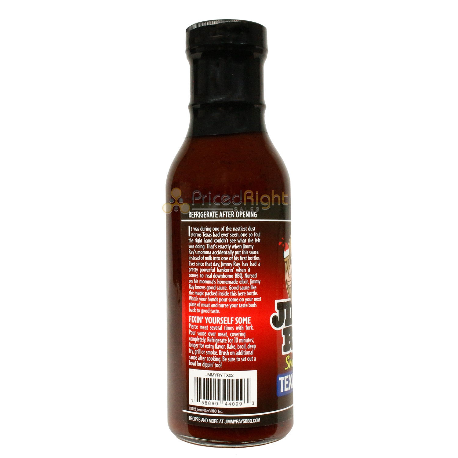 Jimmy Ray's Smoky & Spicy Texas Sweet Southern BBQ Sauce Gluten Free No MSG 12oz