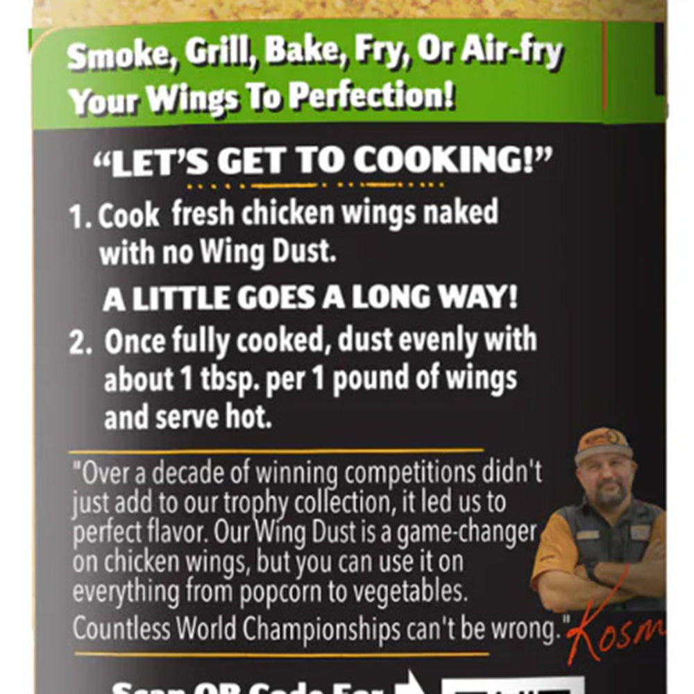 Kosmos Q Wing Dust Garlic Parm Wing Dusting Seasoning Competition Pit Master 5oz