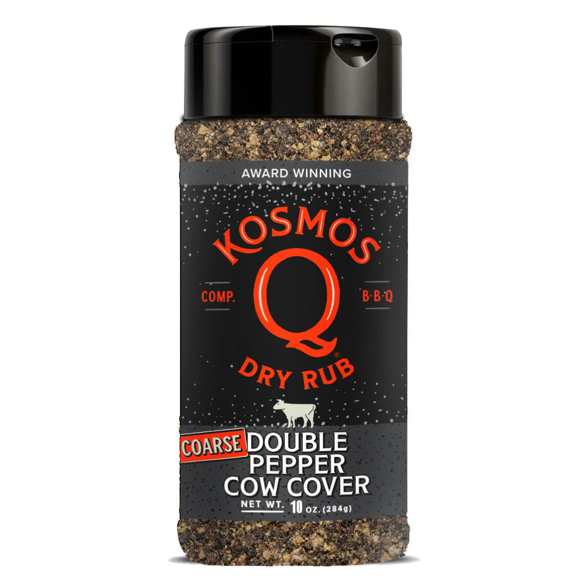 Kosmos Q Double Pepper Cow Cover COARSE Dry Rub Award Winning Comp BBQ 10 Ounce