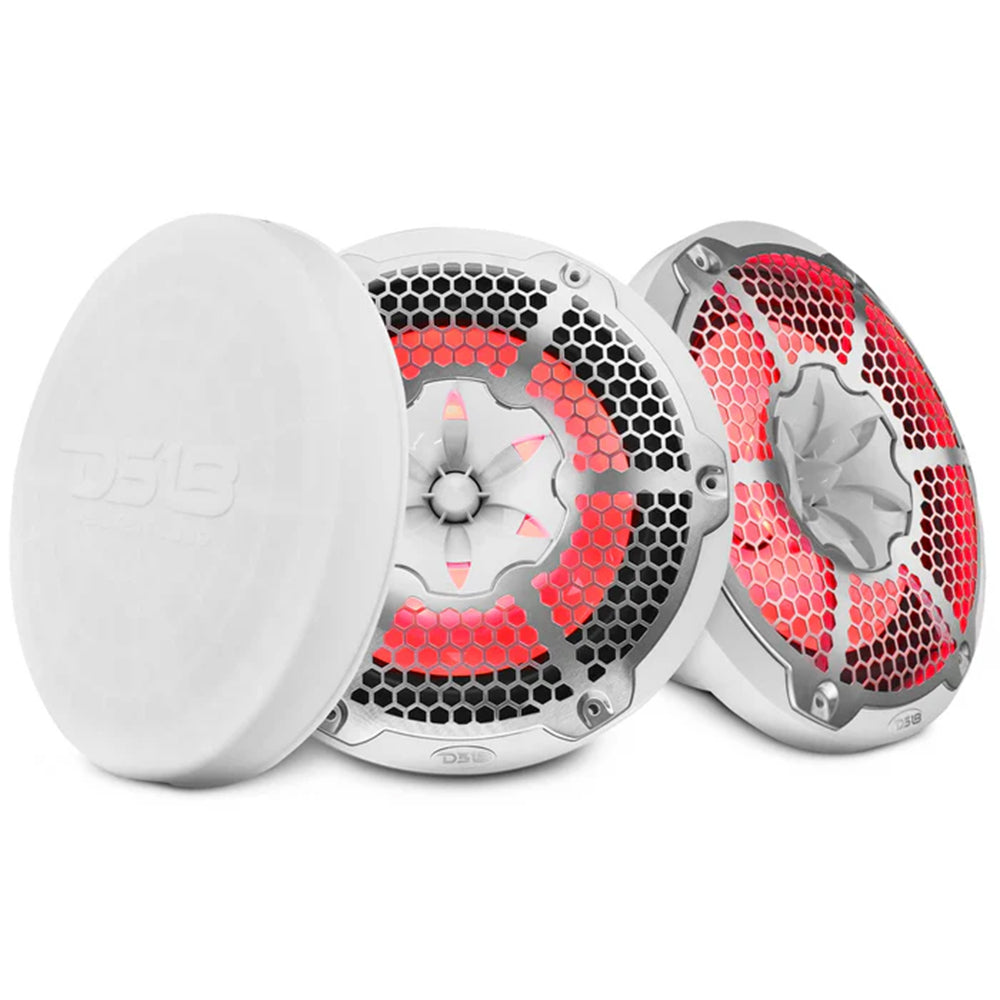 DS18 NXL 10" 2-Way Coaxial Marine Speakers RGB LED Lights 200 Watts 4 Ohm Pair
