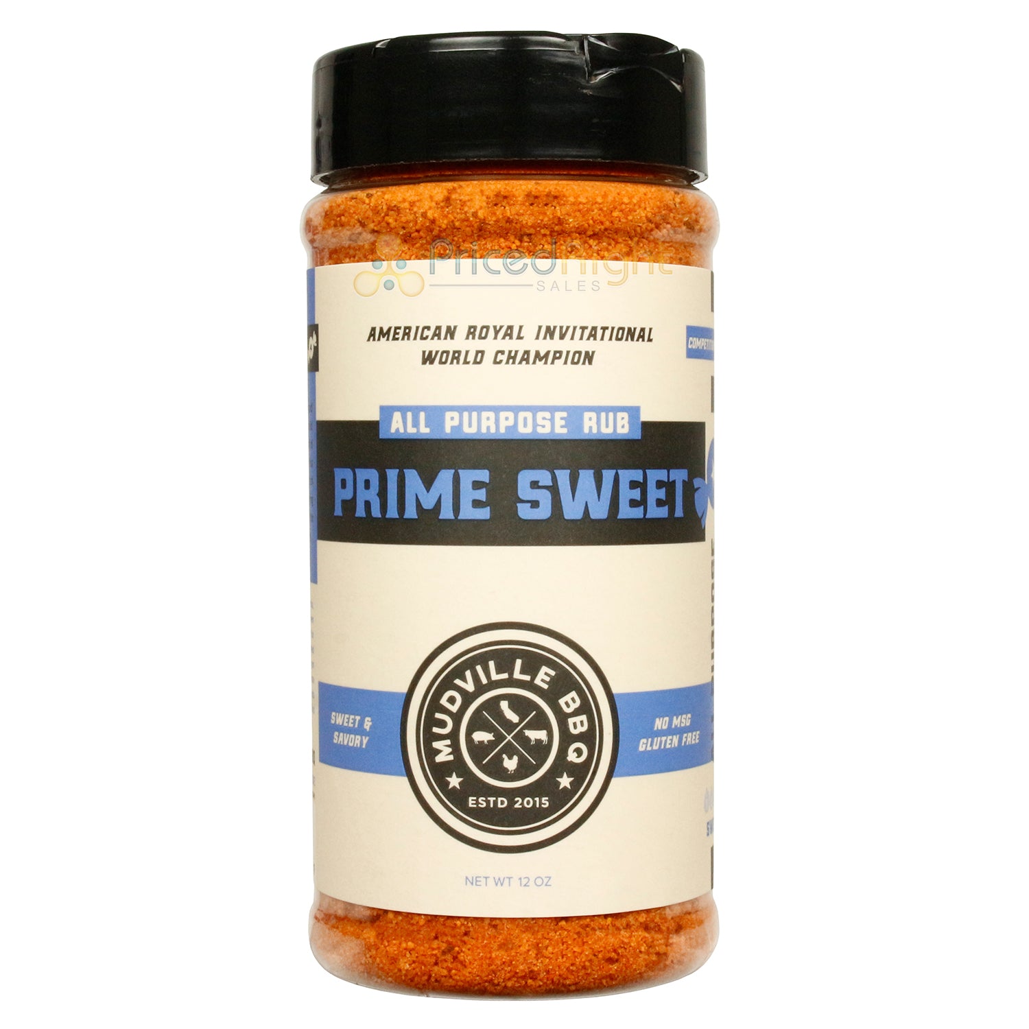 Mudville BBQ Prime Sweet All Purpose Rub Sweet & Savory No MSG Gluten Free 12oz