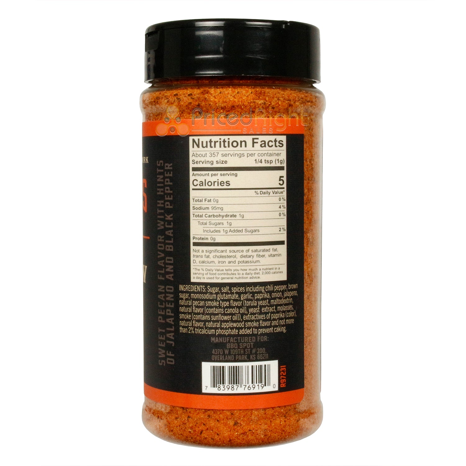 O.G. Bandits Outlaw Rib Rub Seasoning Sweet Pecan Jalapeno Black Pepper 12.6oz