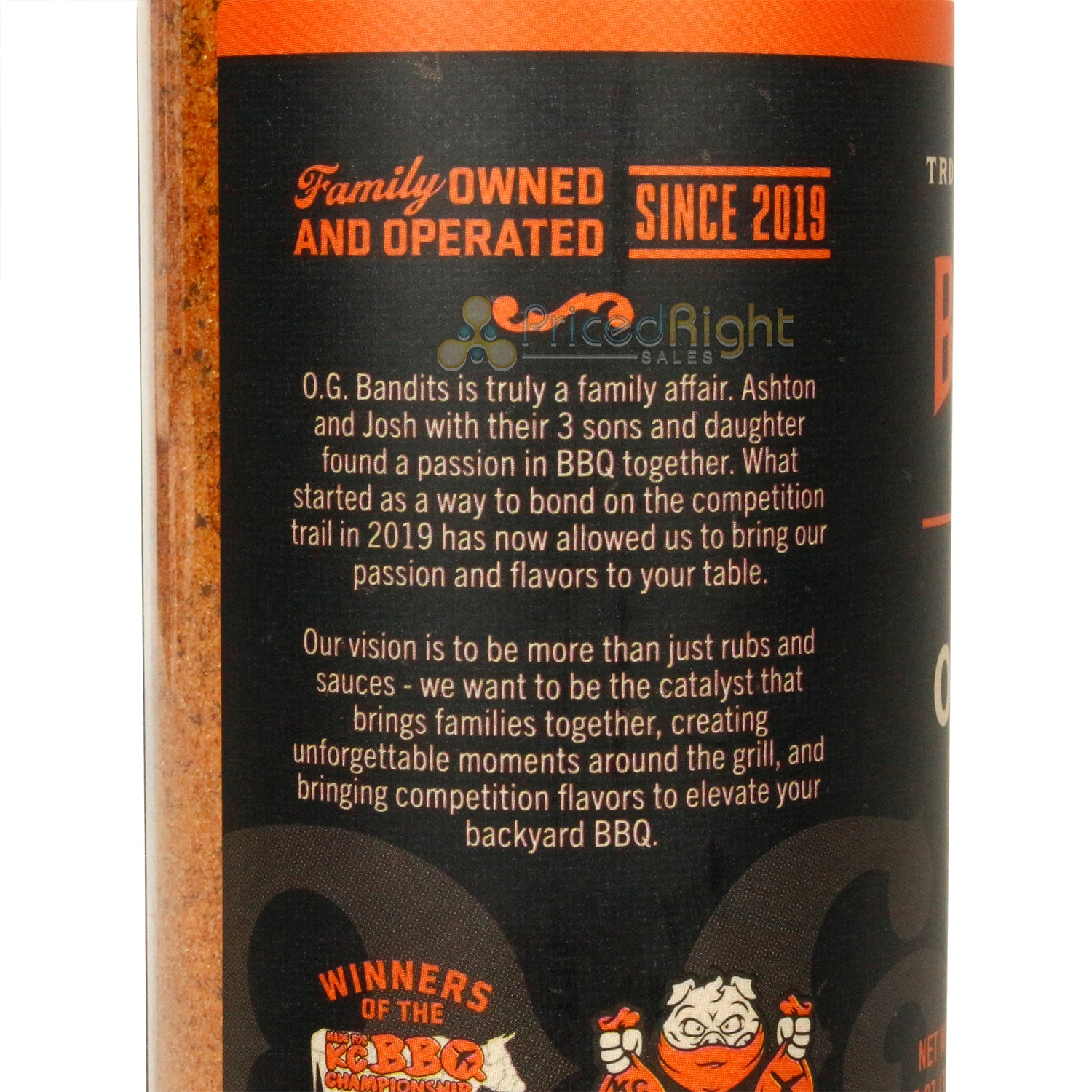 O.G. Bandits Outlaw Rib Rub Seasoning Sweet Pecan Jalapeno Black Pepper 12.6oz