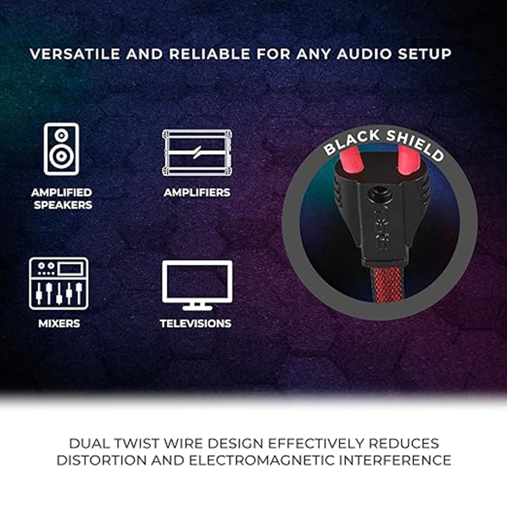 DS18 2 Channel RCA Cable 6 Ft 100% OFC 90 Degree Ends Dual Twist Wire R6.L