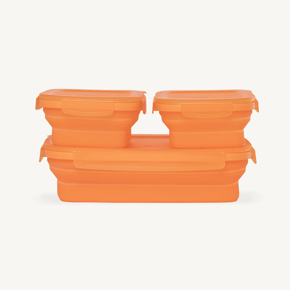 DripEZ Secondz Collapsible Food Storage 3 Pack Orange SCNDZ-3PK-1-OR