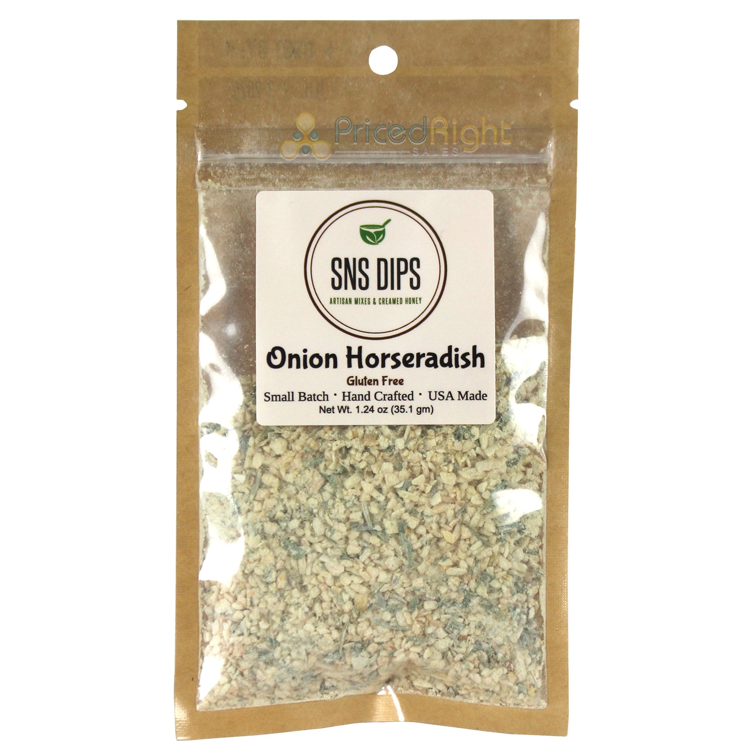 SnS Dips Onion Horseradish Mix 1.24 Oz Gluten Free USA Made Small Batch SNS-OH