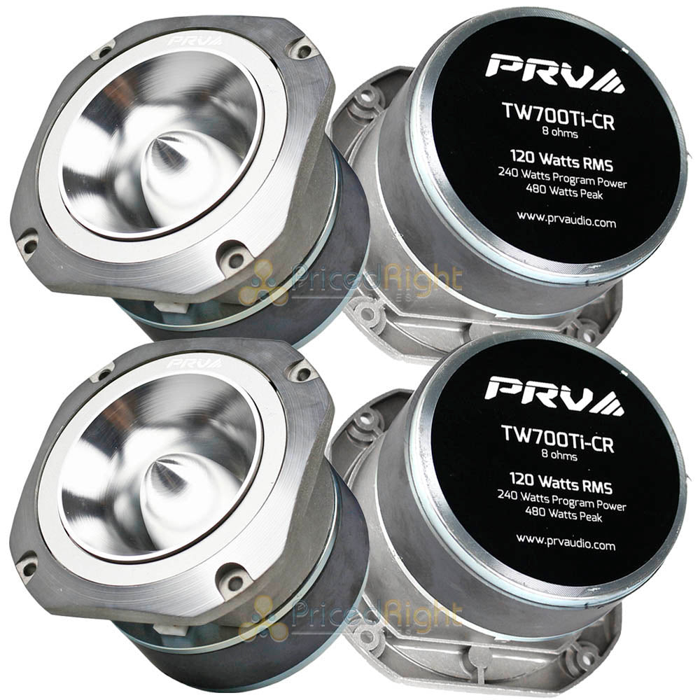 PRV 4" Pro Audio Super Bullet Tweeters 120W RMS Power 8 Ohm TW700Ti-CR 4 Pack