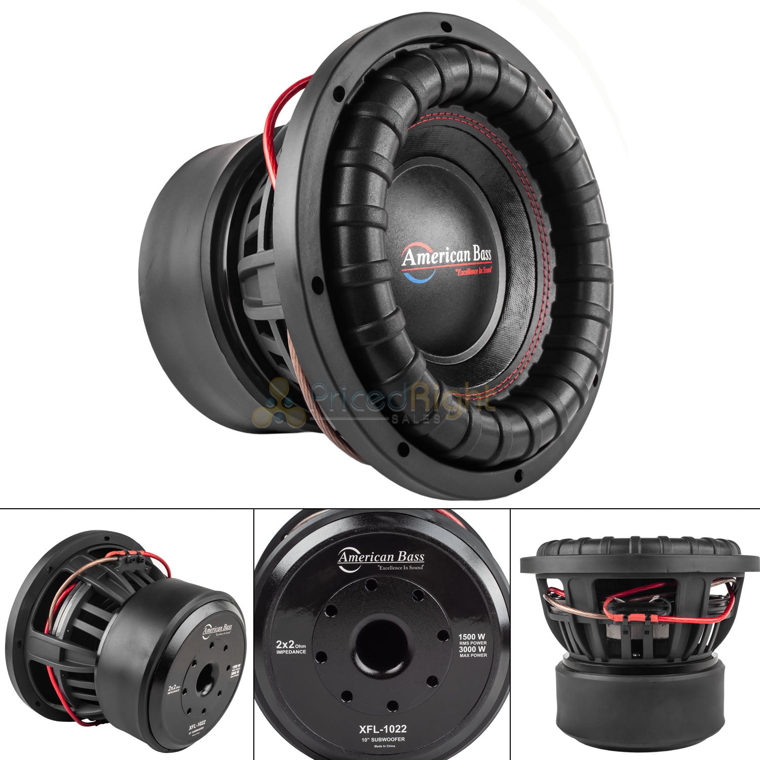 American Bass 10" Subwoofer Dual 2 Ohm 3000 Watts Max Car Audio Sub XFL Series