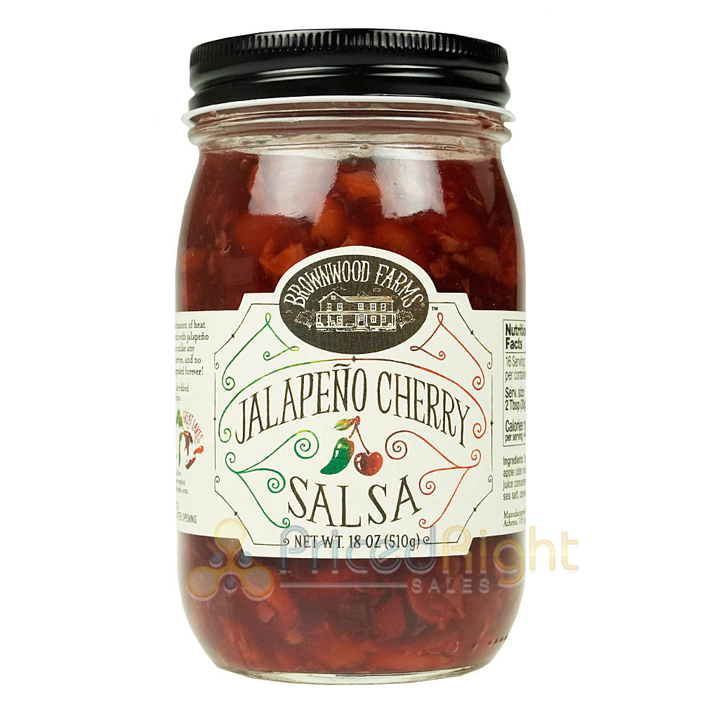 Brownwood Farms Jalapeno Cherry Salsa Farm Fresh Sweet Heat Fruit Salsa 17 oz