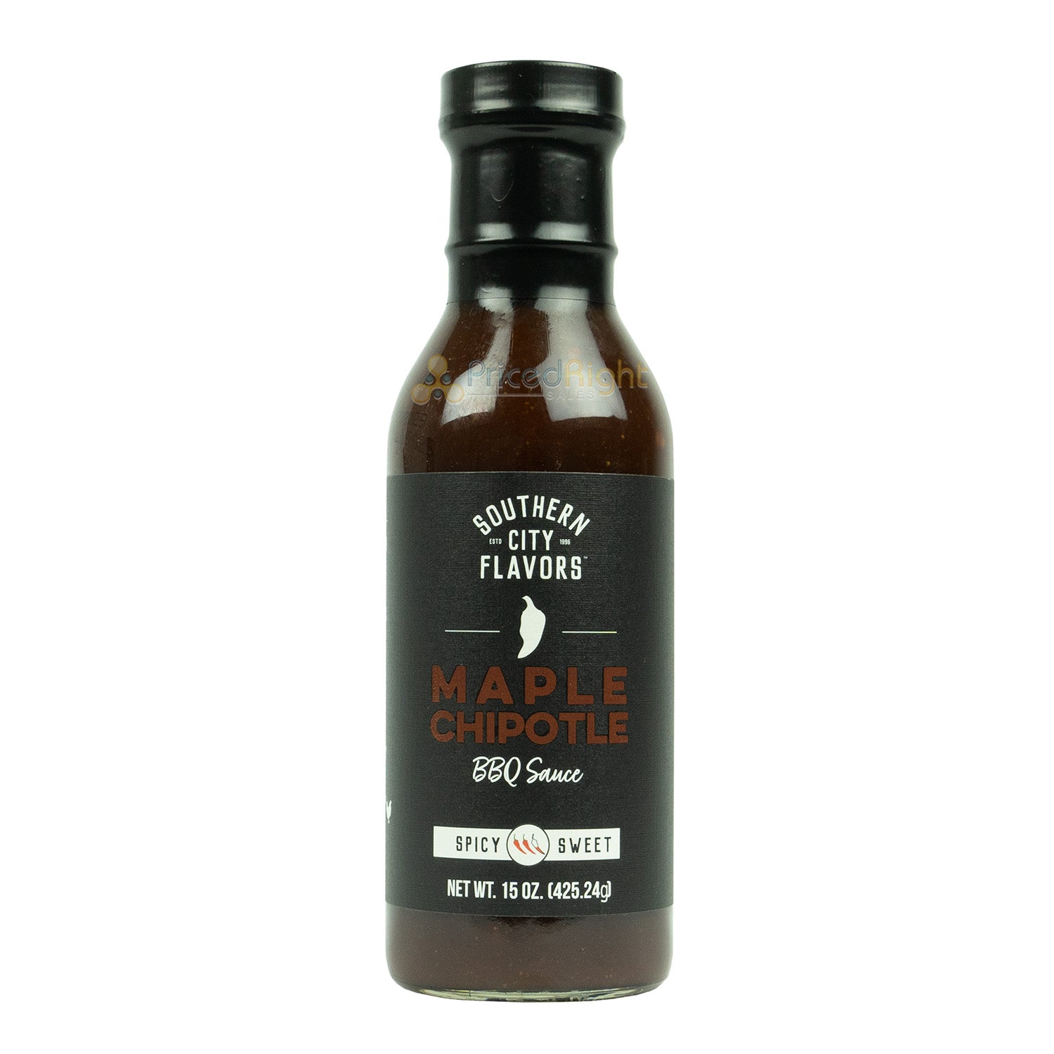 Southern City Flavors Maple Chipotle BBQ Sauce With 100% Pure Maple Syrup 15 oz