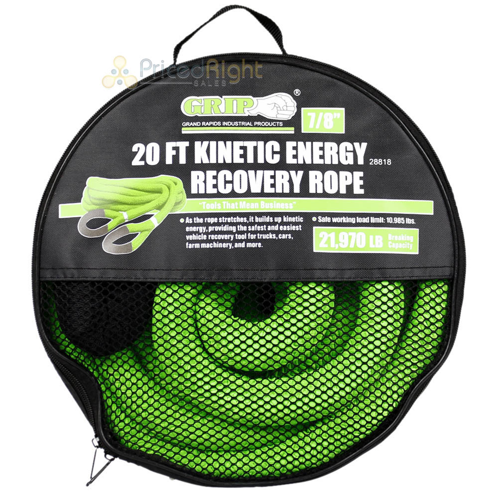 GRIP Tools 20' x 7/8" Kinetic Energy Recovery Tow Rope 28818