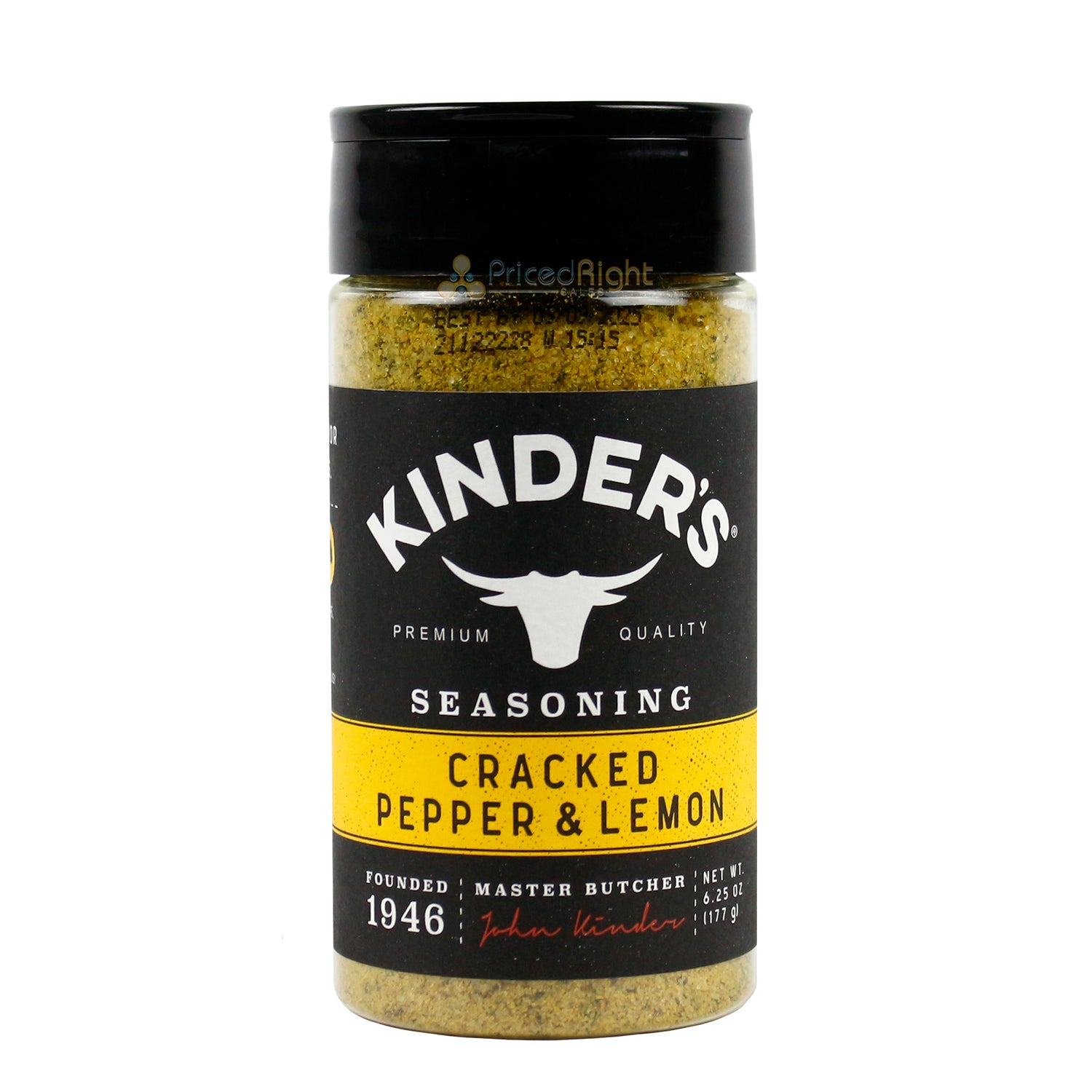 Kinder's Cracked Pepper & Lemon Dry Rub Premium Quality Seasoning 6.25 oz