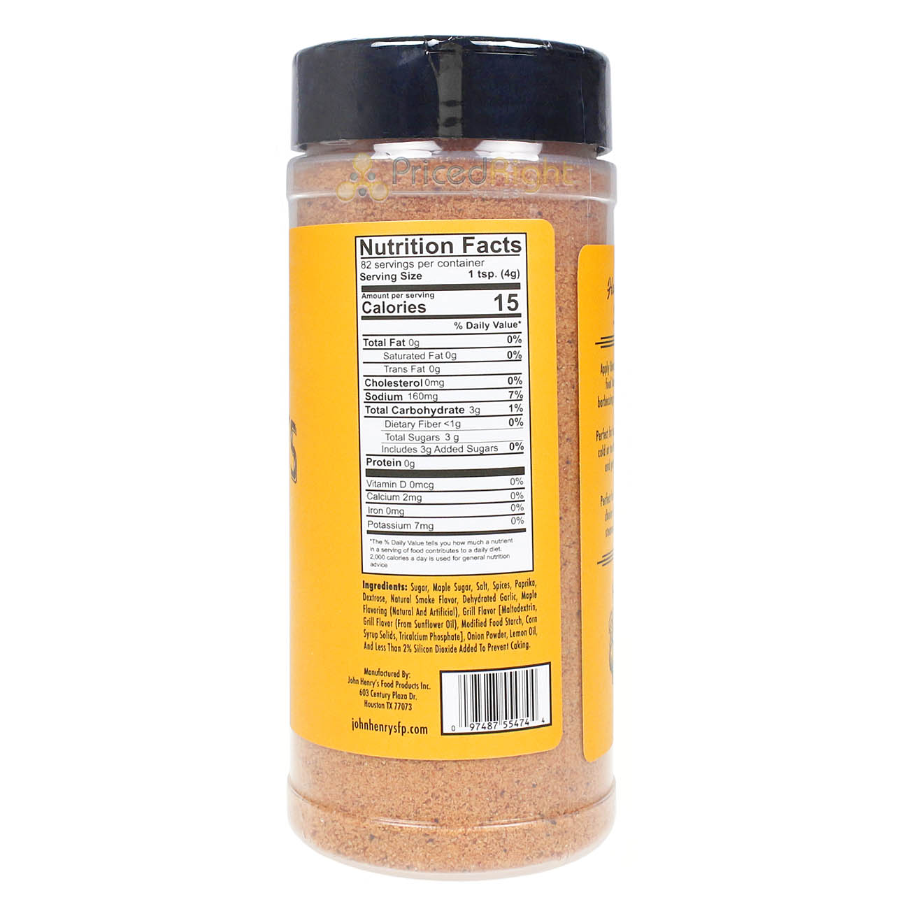 John Henry's Store Sugar Maple Rub Seasoning 11 Oz Bottle All Purpose 55151