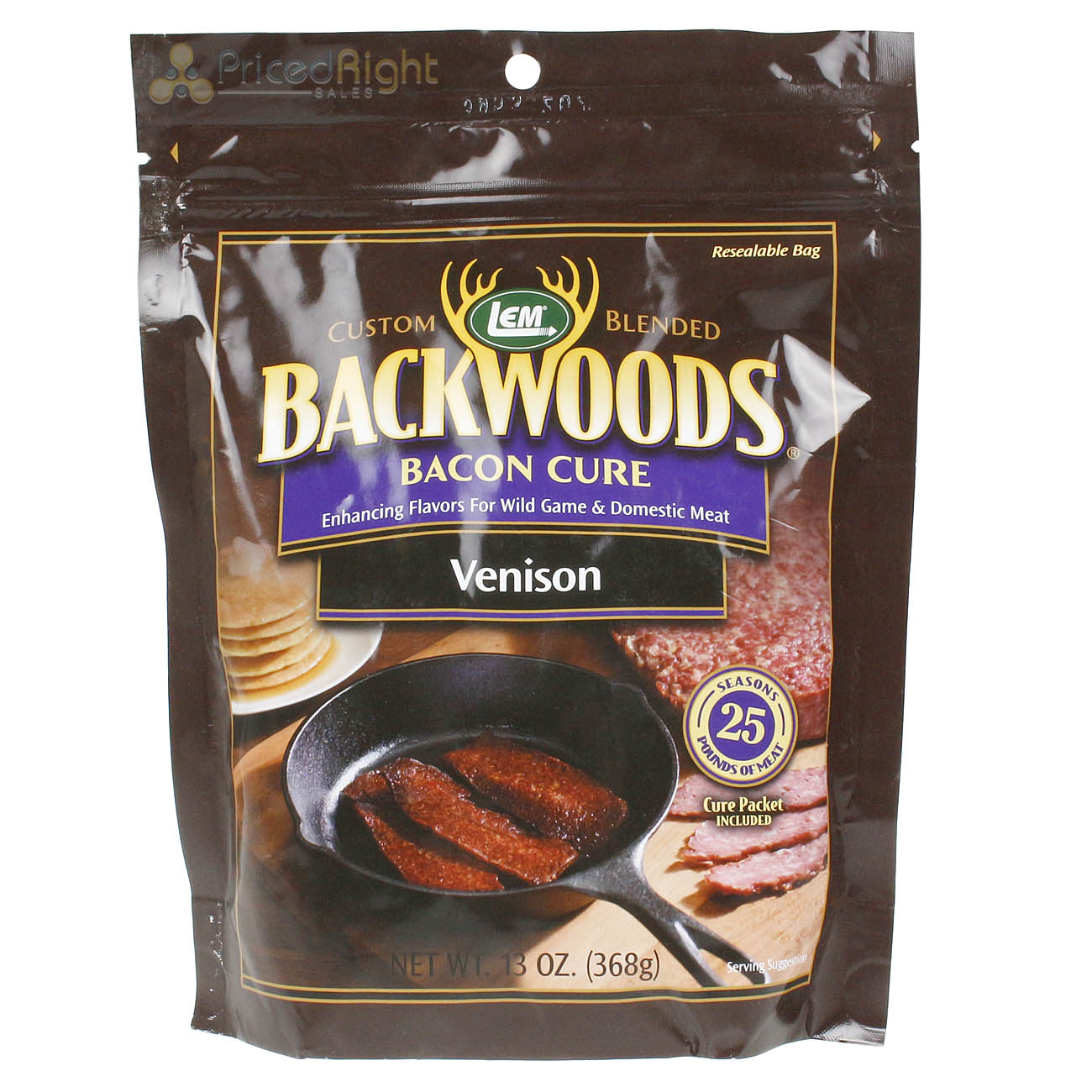 Backwoods 13 Oz Venison Bacon Seasoning Cure Packet Makes 25 Lbs of Meat 9137