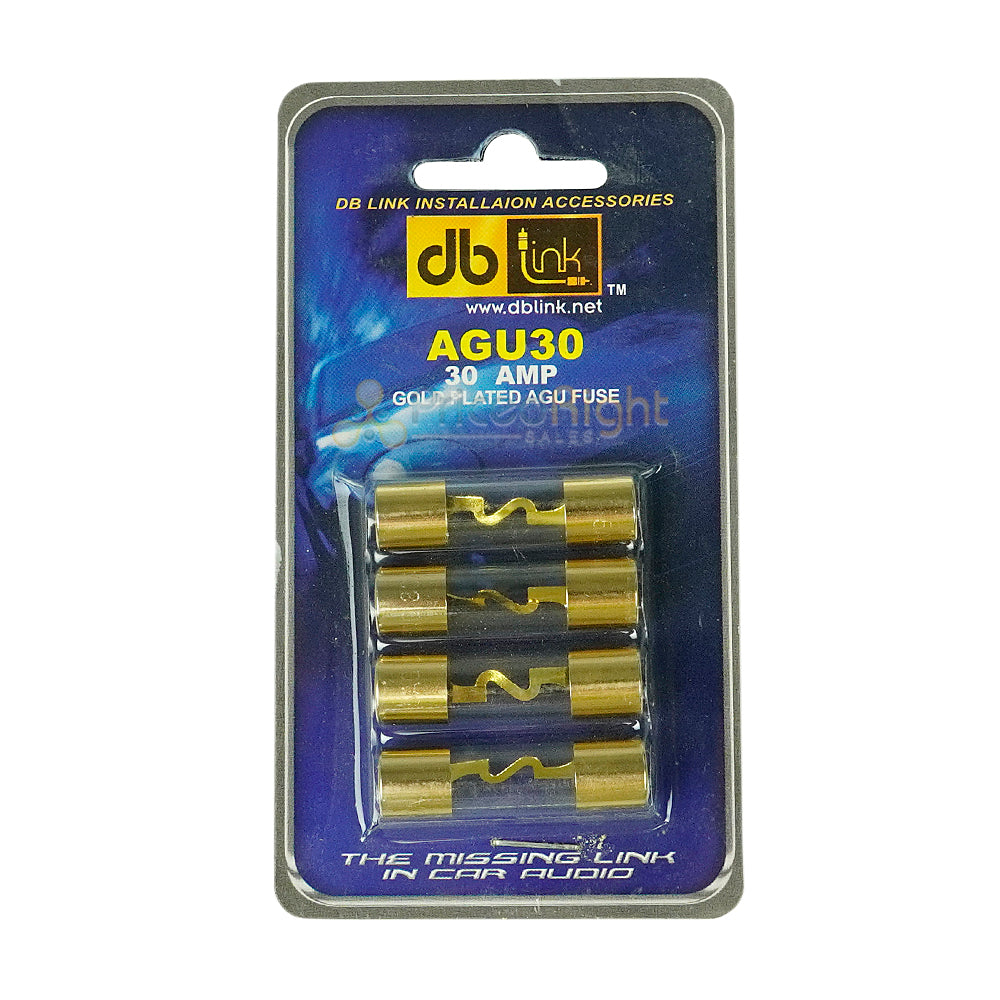 DB Link 30 Amp Golden Finish AGU Fuse Car Audio Replacement 4 Pc. Pack AGU30