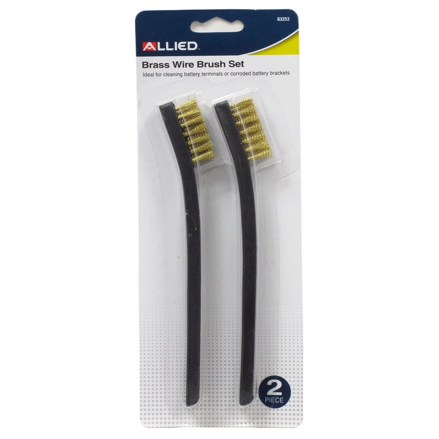 Allied Tools Brass Wire Brush Set 2 Piece Ideal for Battery Terminals 83253