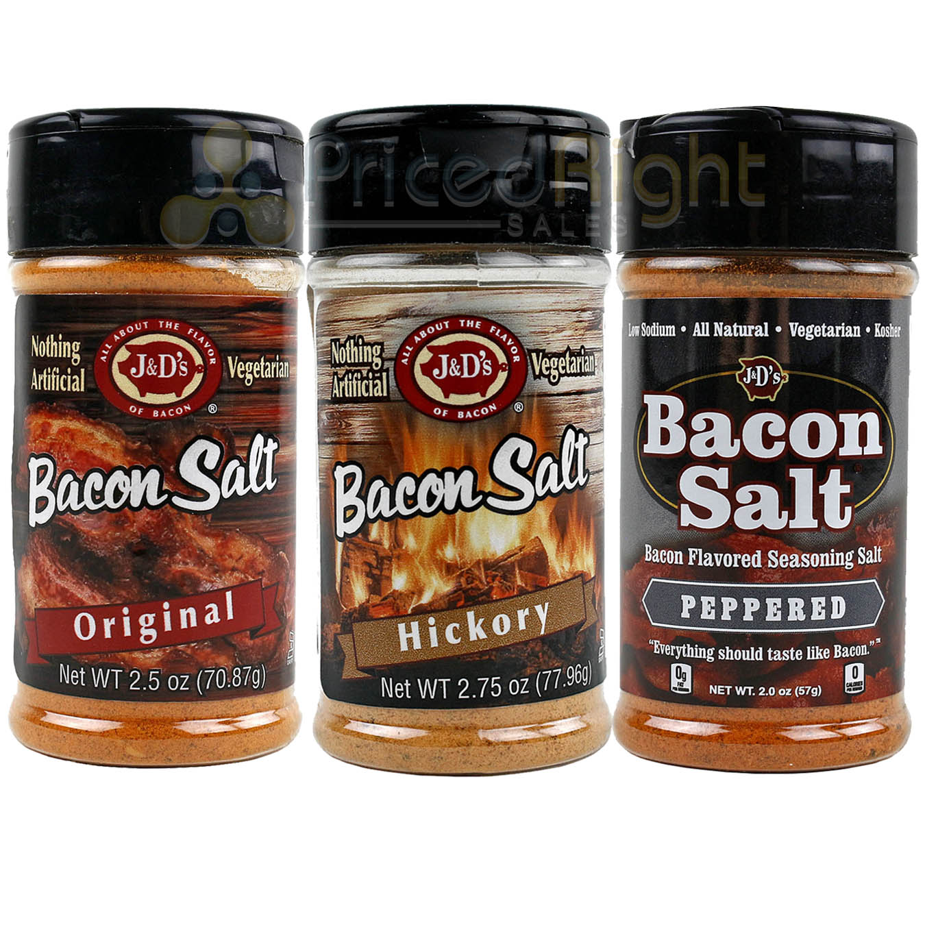 J&D's Hickory Peppered & Original Spice All Natural Bacon Flavored Seasoning Rub