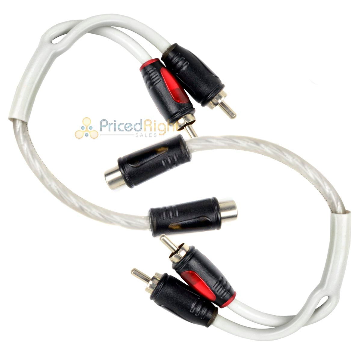 2 Pack 1 Female to 2 Male RCA Splitter Triple Shield Inteconnect Car Home Audio