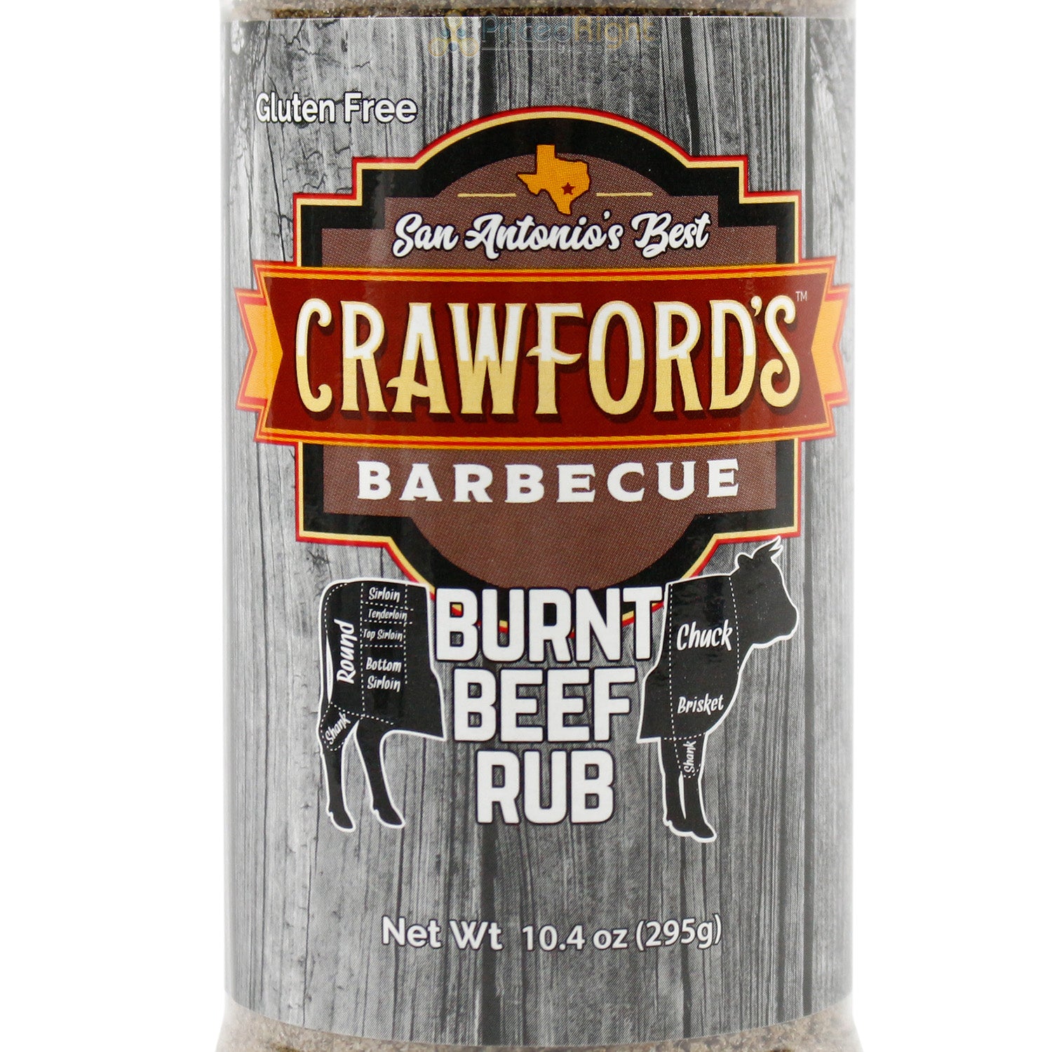 Crawford's Barbecue 10.4 Oz BBQ Burnt Beef Rub Smoky Flavor San Antonio's Best