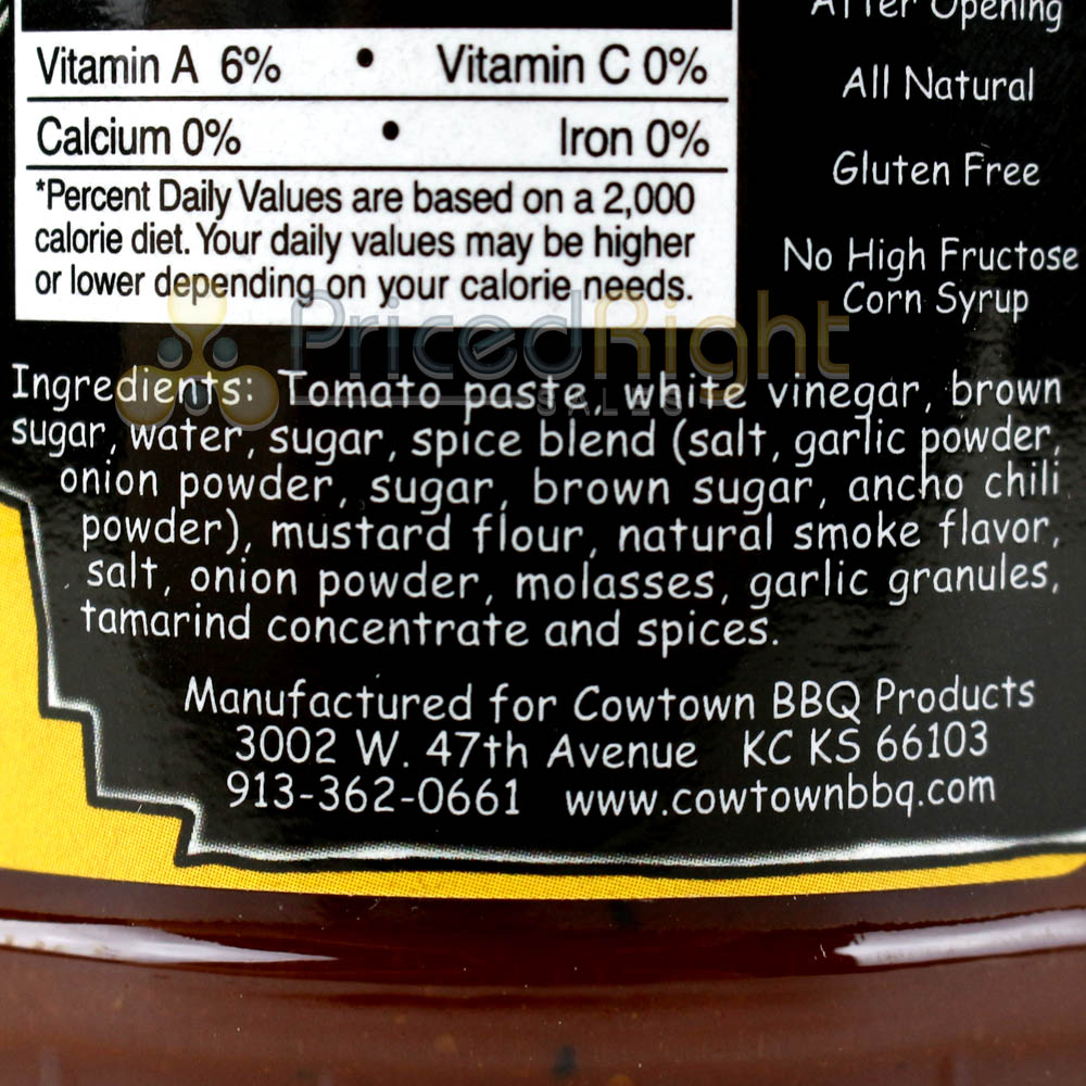 Original Barbecue Sauce 18 Oz Kansas City Style Award Winning Recipe Cowtown