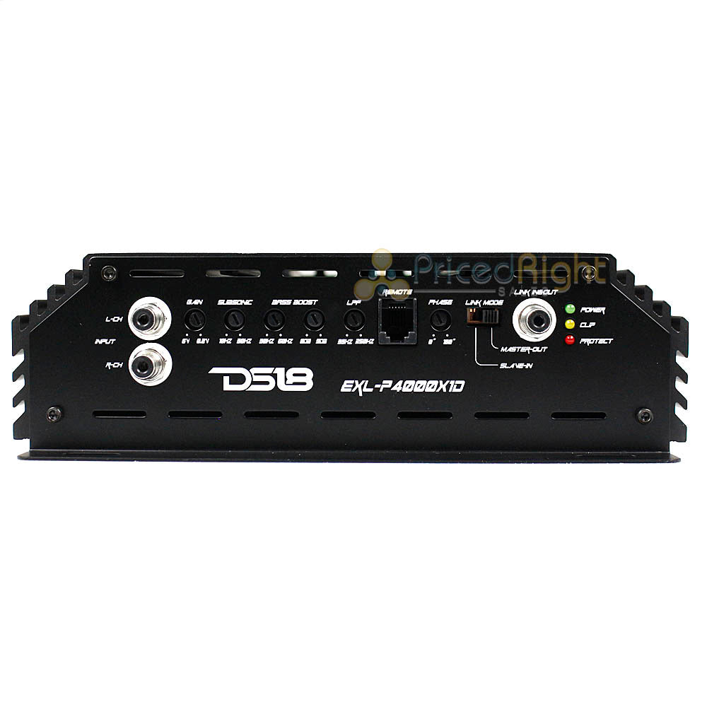DS18 Monoblock Amplifier 4000 Watts Max 1 Ohm Class D EXL-P4000X1D Made in Korea
