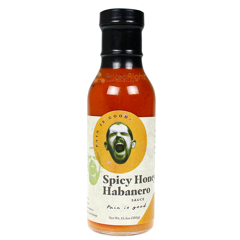 Pain is Good Spicy Honey Habanero Super Hot Wing Sauce KC Chief Approved 13.5 oz