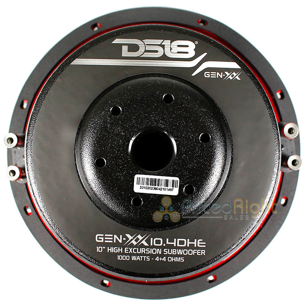 DS18 10" Subwoofer Dual 4 Ohm 1000 Watts Max High Excursion Sub GEN-XX10.4DHE