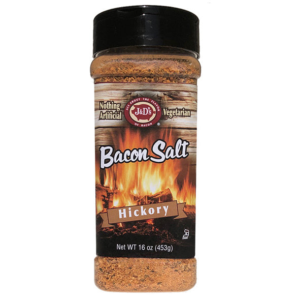 J&D's Big Pig Bacon Salt Hickory 16oz Bacon Flavored Seasoning Salt Low Sodium