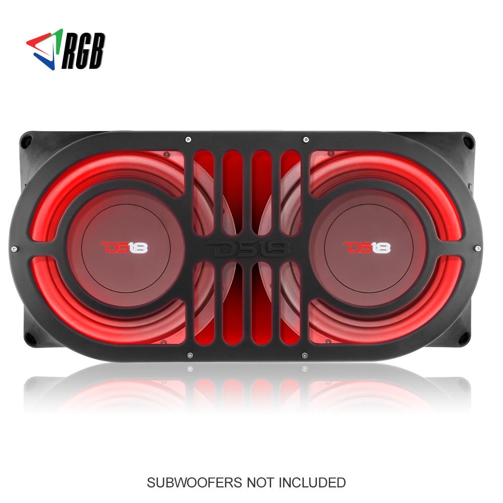 10" Shallow Subwoofer RGB Enclosure Box Jeep Wrangler JK JKU JL DS18 JBASS