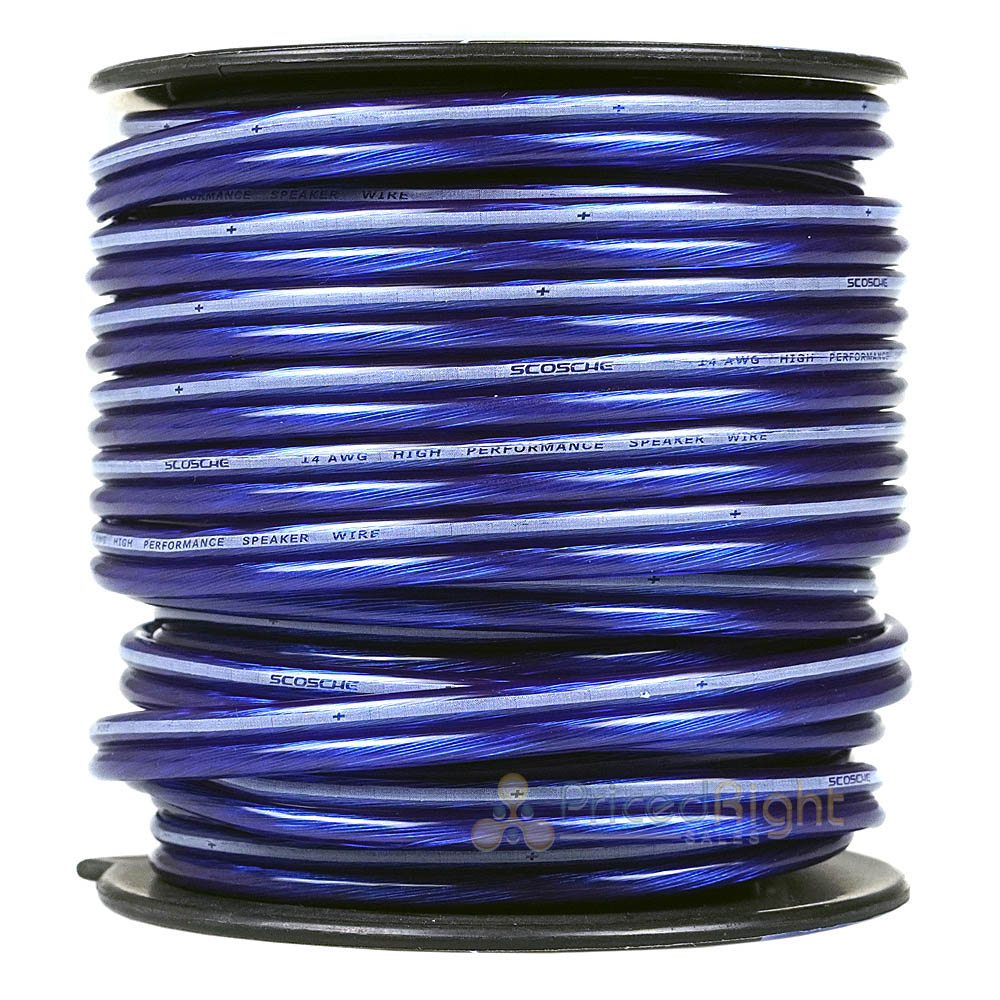 Scosche 14 Gauge 50 Ft Speaker Installation Wire CCA Car Audio Blue KS1450CS