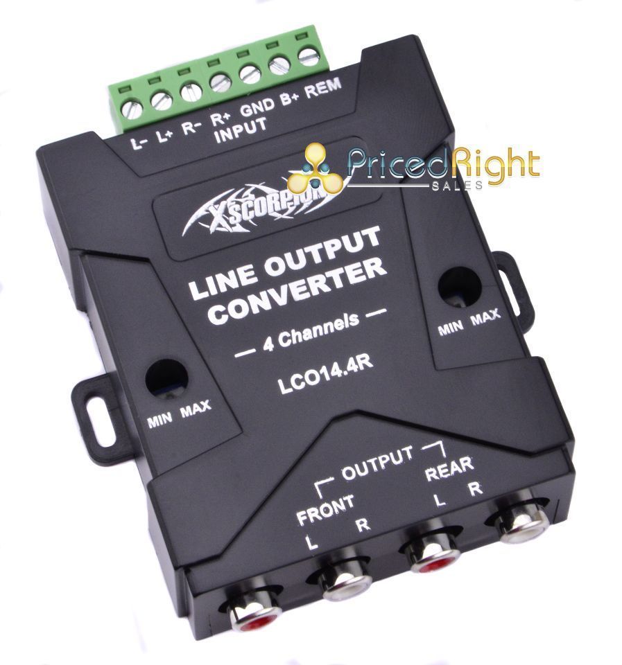 Pro Universal 2 Speaker to 4 RCA Line Output Signal Converter In / Out Hi / Low