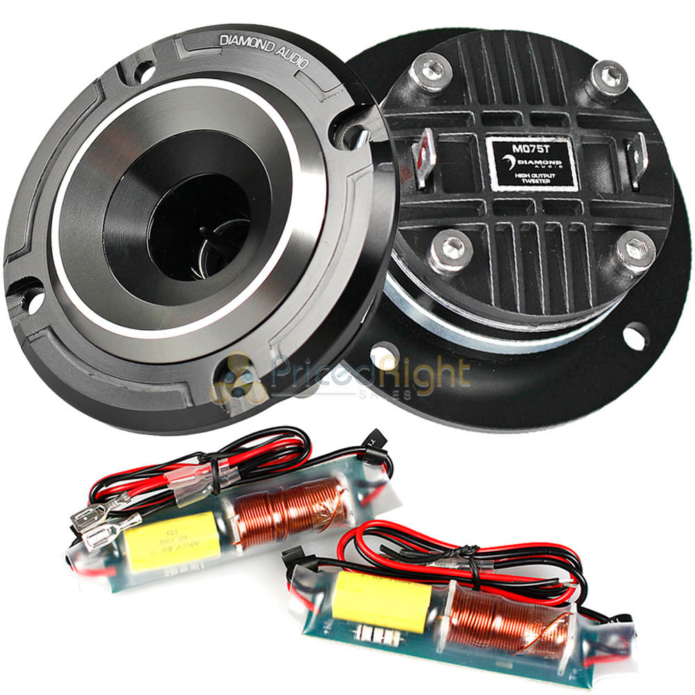 Diamond Audio 1" VC Shallow Mount Tweeters Motorsport High Output 100W Max M075T