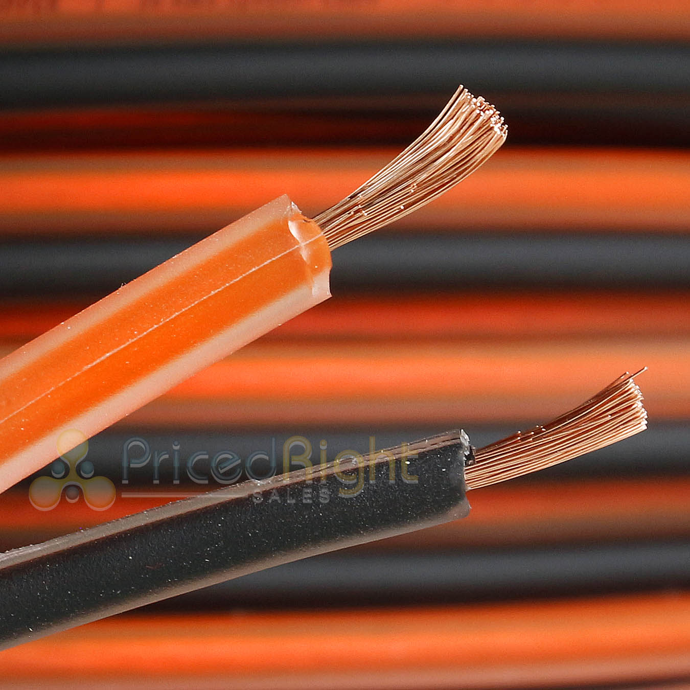 25Ft True 16 Gauge AWG 100% OFC Copper Speaker Wire Orange Black Memphis Audio