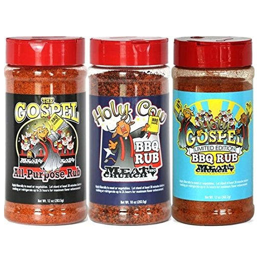 Meat Church Holy Rub Seasoning Pack Holy Gospel The Gospel Holy Cow Rubs 3-Pack